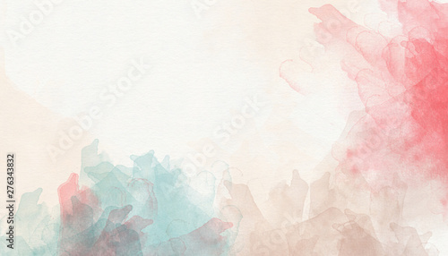 Abstract pink-blue watercolor stains on a white background. Watercolor stains...