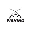 Fishing logo design vector template