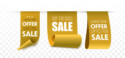 Sticker - Sale tag. Gold discount