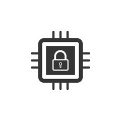 Aufkleber - Computer Chips icon symbol template black color editable. simple logo vector illustration for graphic and web design.