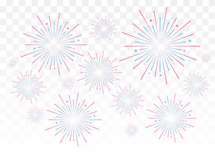 Canvas Print - Fireworks vector illustration. 