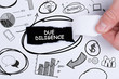 © Egor - Business, technology, internet and networking concept. Young entrepreneur showing keyword: Due diligence
