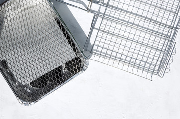 Different types of grill grate on the wgite surface, empty space