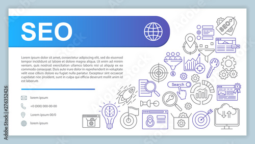 Seo Web Banner Business Card Vector Template Search Engine