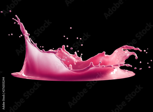 Pink Paint Splash Isolated On Black Background Stock Illustration Adobe Stock