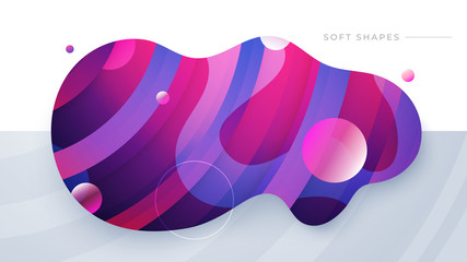 Canvas Print - flat liquid color abstract geometric shape. fluid gradient elements for minimal banner, logo, social