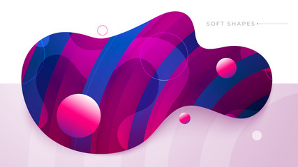 Canvas Print - flat liquid color abstract geometric shape. fluid gradient elements for minimal banner, logo, social