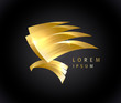 Golden eagle bird logotype