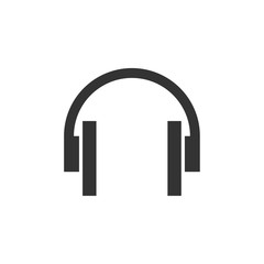 Aufkleber - headphones icon symbol template black color editable. simple logo vector illustration for graphic and web design.