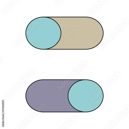 button on/off. vector illustration isolated on white background