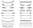 © glebmarti - Hand drawn vector dividers. Lines, borders and laurels set. Doodle design elements.