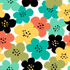 Wall Mural - Floral seamless pattern. Vector design for paper, cover, fabric, interior decor.