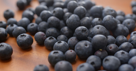 Sticker - Stack of blueberry on wooden plate