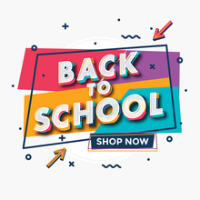 Back To School - Colorful Typographic Sale Design Template