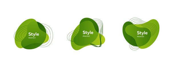 set of abstract modern green graphic elements. dynamic colored forms and line. gradient abstract ban
