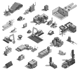 set of illustrations showing HVAC equipment