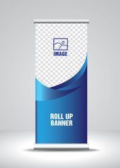 Roll up banner template vector, banner, stand, exhibition design, advertisement, pull up, x-banner and flag-banner layout