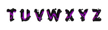 Paper Cut Letter T, U, V, W, X, Y, Z. Design 3d Sign Isolated On White Background. Alphabet Font Of Melting Liquid.