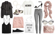 © Anastasia - mood board fashion clothes, outfit, clothes collage, set of fashionable clothes and accesories, woman trendy fashion clothes collage on white, flat lay, top view