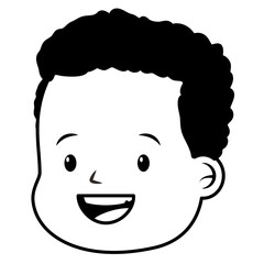 Sticker - happy boy face on white background