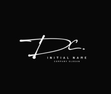 D C DC Beauty Vector Initial Logo, Handwriting Logo Of Initial Signature, Wedding, Fashion, Jewerly, Boutique, Floral And Botanical With Creative Template For Any Company Or Business.