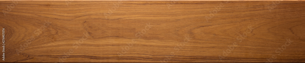 Teak wood (Tectona grandis)  wood texture, in wide format. Raw unfinished surface. Prized wood for durability and water resistance due to it's natural oils. - obrazy, fototapety, plakaty 