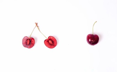 cherries on white background