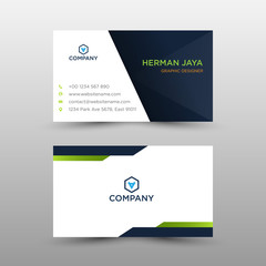 Wall Mural - Green Dark Business card concept.  Busines card template - Vector