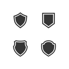 Leinwandbilder - shield icon set symbol template black color editable. Simple logo vector illustration for graphic and web design.