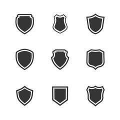 Leinwandbilder - shield icon set symbol template black color editable. Simple logo vector illustration for graphic and web design.