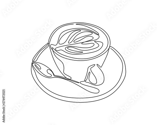 Continuous One Line Drawing Of A Cup Of Coffee Minimalist Design Minimalism Style I Stock Vector Adobe Stock