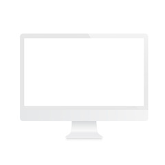 Wall Mural - white computer monitor. front view - stock vector.