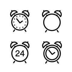 Wall Mural - alarm clock icon. line style - stock vector.