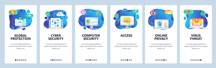 Wall Mural - website and mobile app onboarding screens vector template