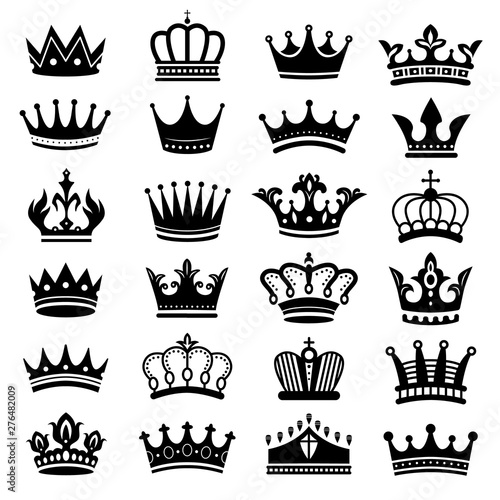 Download Royal crown silhouette. King crowns, majestic coronet and ...
