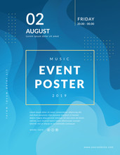 Abstract Poster Event Template. Fluid Shapes Composition. Modern Event Poster Template, Futuristic Design Posters. Liquid Color Background Design