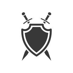 Poster - shield icon template black color editable. sword conception with shield symbol vector sign isolated on white background. Simple logo vector illustration for graphic and web design.