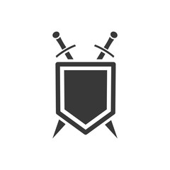Poster - shield icon template black color editable. sword conception with shield symbol vector sign isolated on white background. Simple logo vector illustration for graphic and web design.