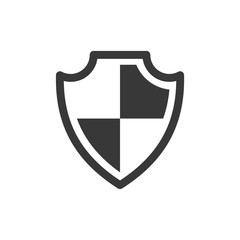 Poster - shield icon symbol template black color editable. Simple logo vector illustration for graphic and web design.