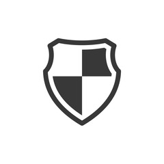 Poster - shield icon symbol template black color editable. Simple logo vector illustration for graphic and web design.