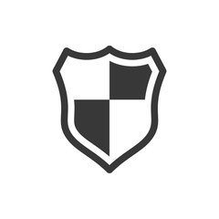 Poster - shield icon symbol template black color editable. Simple logo vector illustration for graphic and web design.