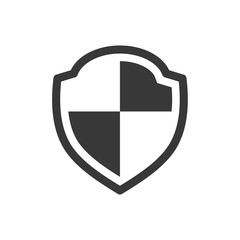 Poster - shield icon symbol template black color editable. Simple logo vector illustration for graphic and web design.