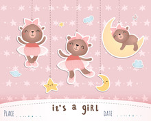Card Design With Teddy Bears. Digital Scrapbooking.