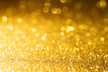 Gold Sparkle Glitter Abstract Bokeh Background Christmas