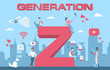 Colorful vector illustration generation Z of young people
