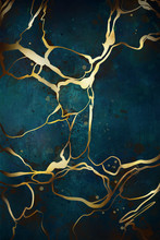 Golden Abstract Illustration On Grunge Background
