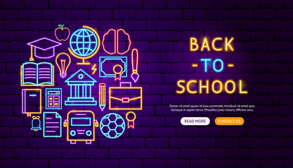 Sticker - Back to School Neon Banner Design