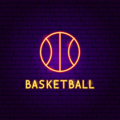 Sticker - Basketball Ball Neon Label