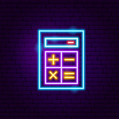 Wall Mural - Calculator Neon Label