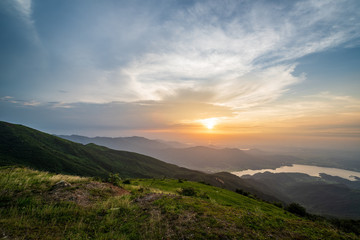 Canvas Print - Sunset Landscape on High Mountains, Beautiful Sunset